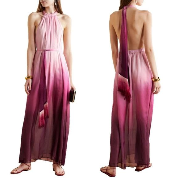 JONATHAN SIMKHAI Ombré Halter Maxi Dress Pink Size Small - Picture 1 of 14